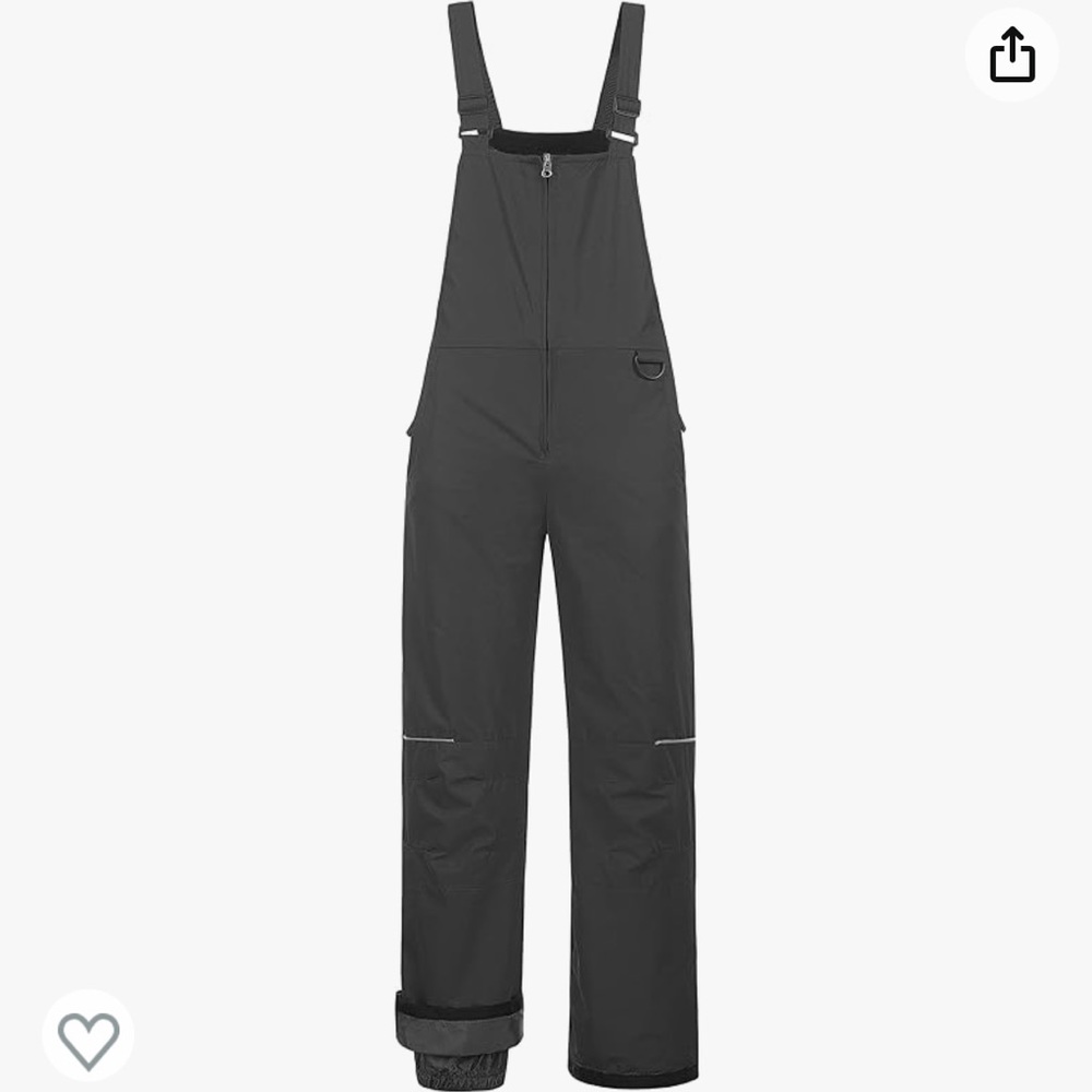 Creatmo US girls ski bibs, snow bibs, size 10-12, grey, charcoal, new with tags!